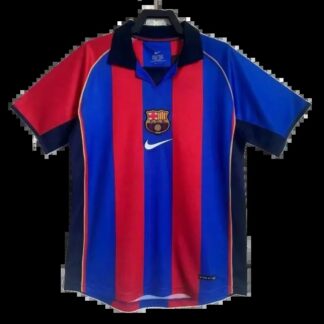 maglia barcellona 2002 fronte a strisce blaugrana con colletto polo
