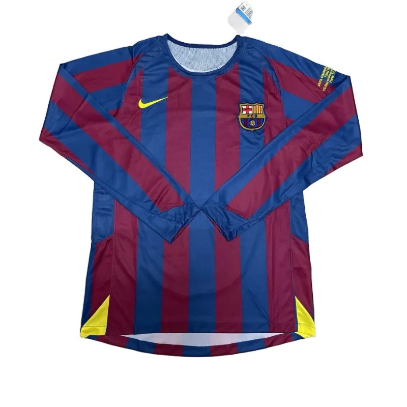 maglia barcellona maniche lunghe fronte strisce larghe maniche lunghe