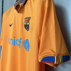 camiseta Barcelona away 2007 manga con inscripción UNICEF