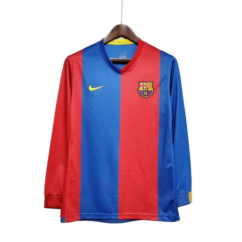 maglia barcellona 2007 maniche lunghe fronte strisce maniche lunghe