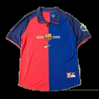 maglia barcellona centenario fronte meta granata e meta blu