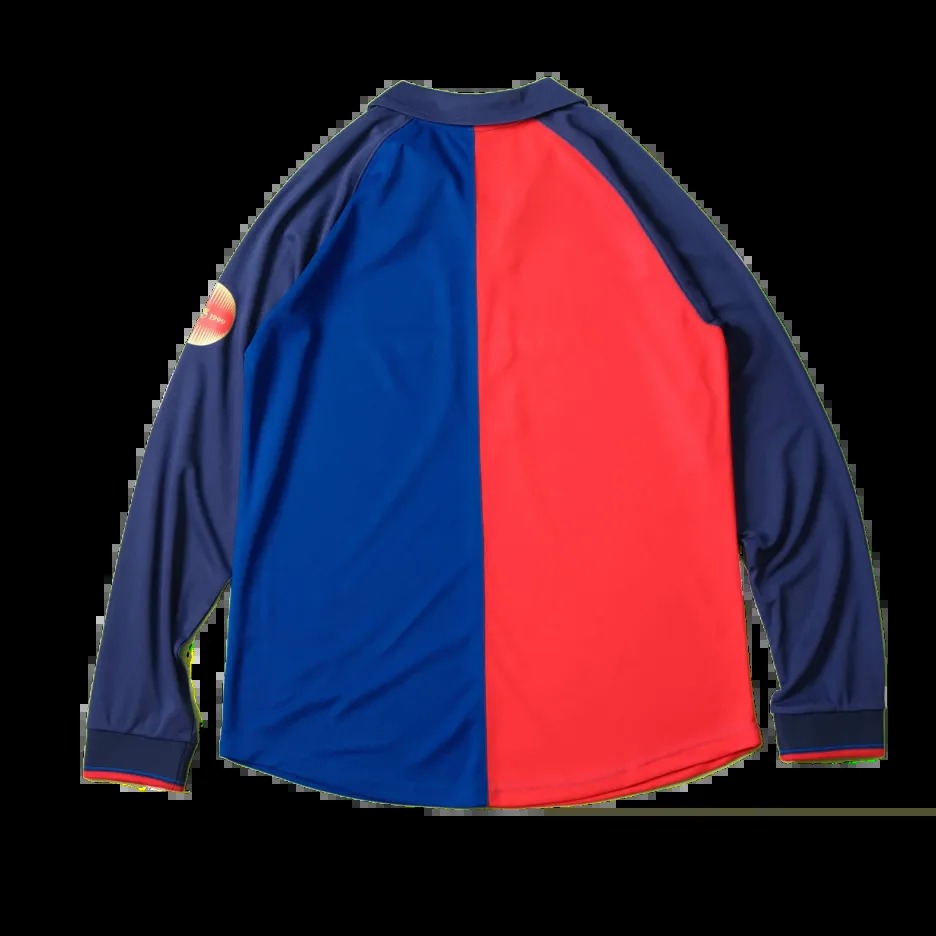 maglia barcellona centenario maniche lunghe retro bicolore
