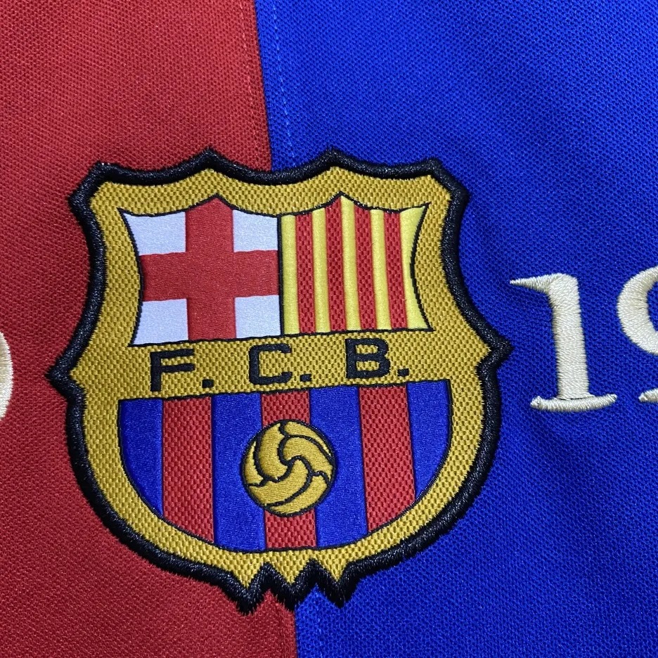 maglia barcellona centenario maniche lunghe stemma con ricamo