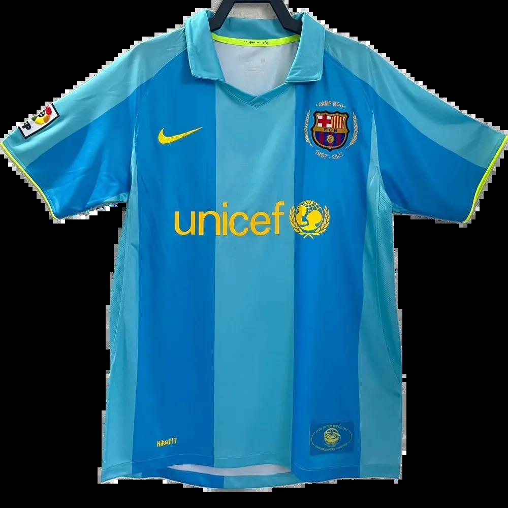 maglia barcellona away 2008 fronte celeste a due tonalita