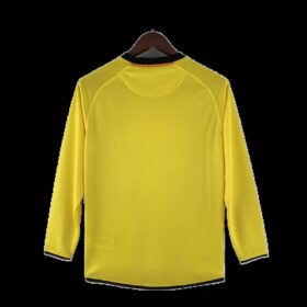 camiseta Barcelona away 2009 mangas largas retro amarillo