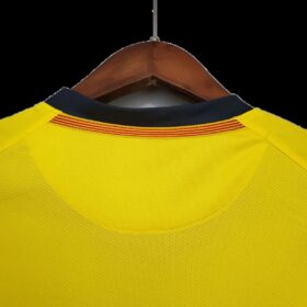 camiseta barcellona away 2009 maniche lunghe colletto da vicino