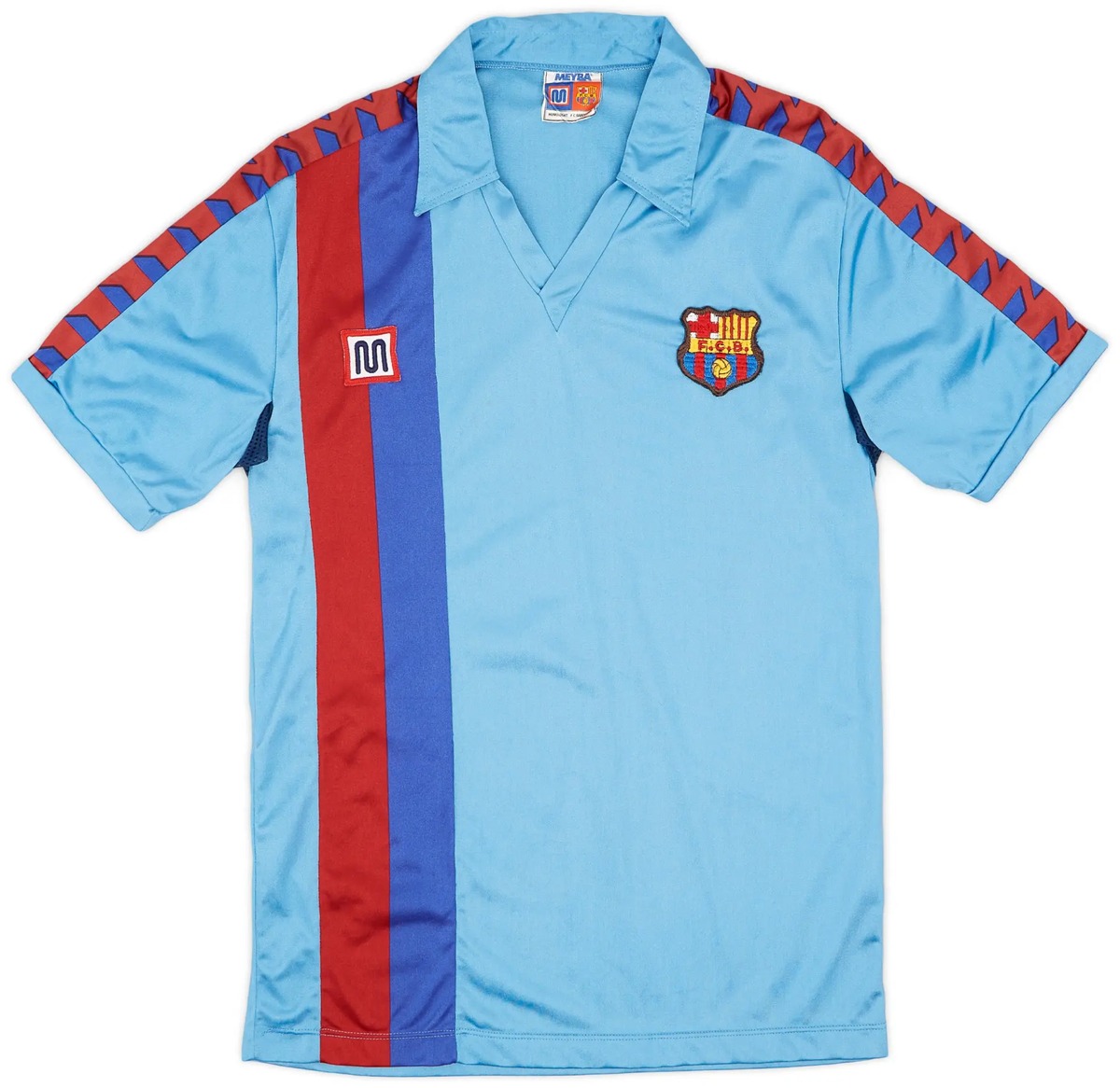 maglia barcellona celeste fronte celeste con banda