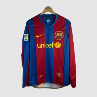 maglia barcellona 2008 maniche lunghe fronte strisce maniche lunghe