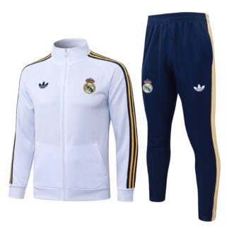 tuta real madrid bianca full zip 2026/27 fronte