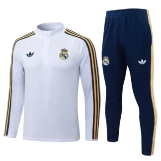 Chándal Real Madrid blanco de media cremallera 2026/27 – vista frontal del producto