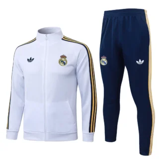 Chándal Real Madrid blanco de cremallera completa 2026/27 – vista frontal del producto