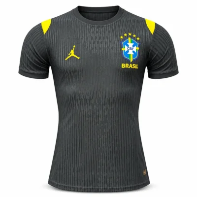 Maglia Allenamento Brasile Nera 2026 – Versione Giocatore
