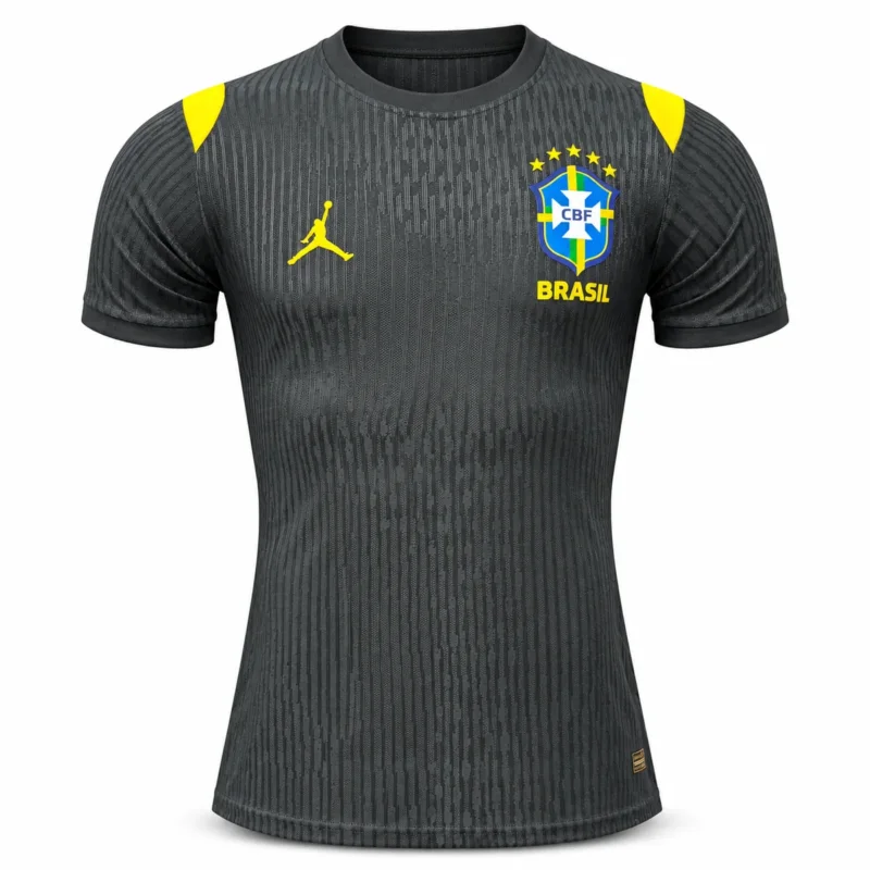 Maglia Allenamento Brasile Nera 2026 – Giocatore — vista frontale, presentazione commerciale