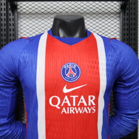 Camiseta PSG Manga Larga 2026/27 – Primera Equipación — Detalle de materiales y logo