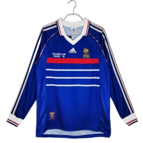 Prima Maglia Francia 1998 Retro Manica Lunga — Vista frontale