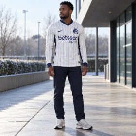 Camiseta Inter Manga Larga 2026/27 – Segunda Equipación – Jugador – presentación con modelo virtual; pantalones y calzado no incluidos