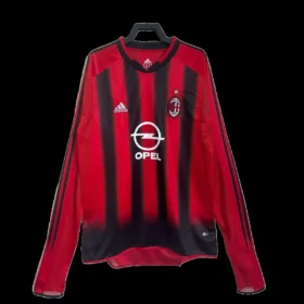 Camiseta Milan 2004/05 Manga Larga Retro — Vista frontal