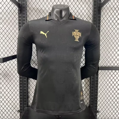 Maglia Portogallo Nera Maniche Lunghe 2026 Giocatore