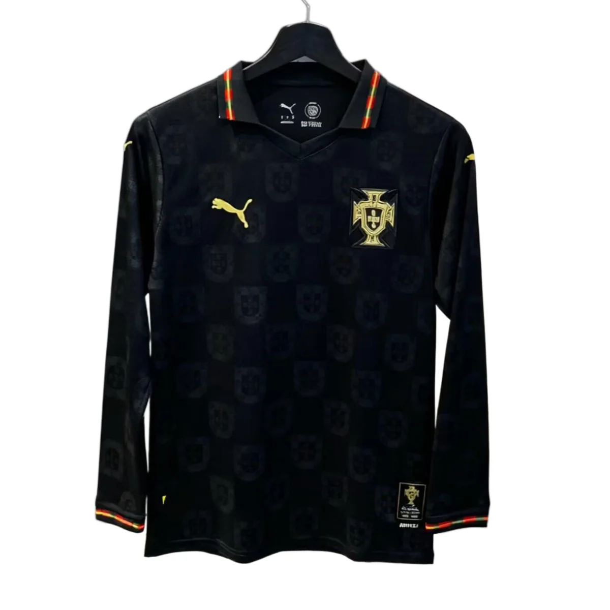 Camiseta Portugal Negra Manga Larga Mundial 2026 – frontal