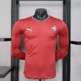 Camiseta Portugal Roja Manga Larga 2026 – Primera Equipación – Jugador — Vista frontal