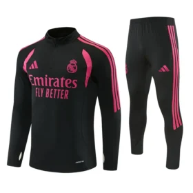 Chándal Real Madrid Niño Negro y Rosa 2026/27 — Vista frontal