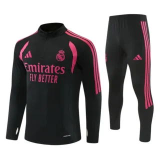 Tuta Real Madrid bambino nera e rosa 2026/27 – vista 1
