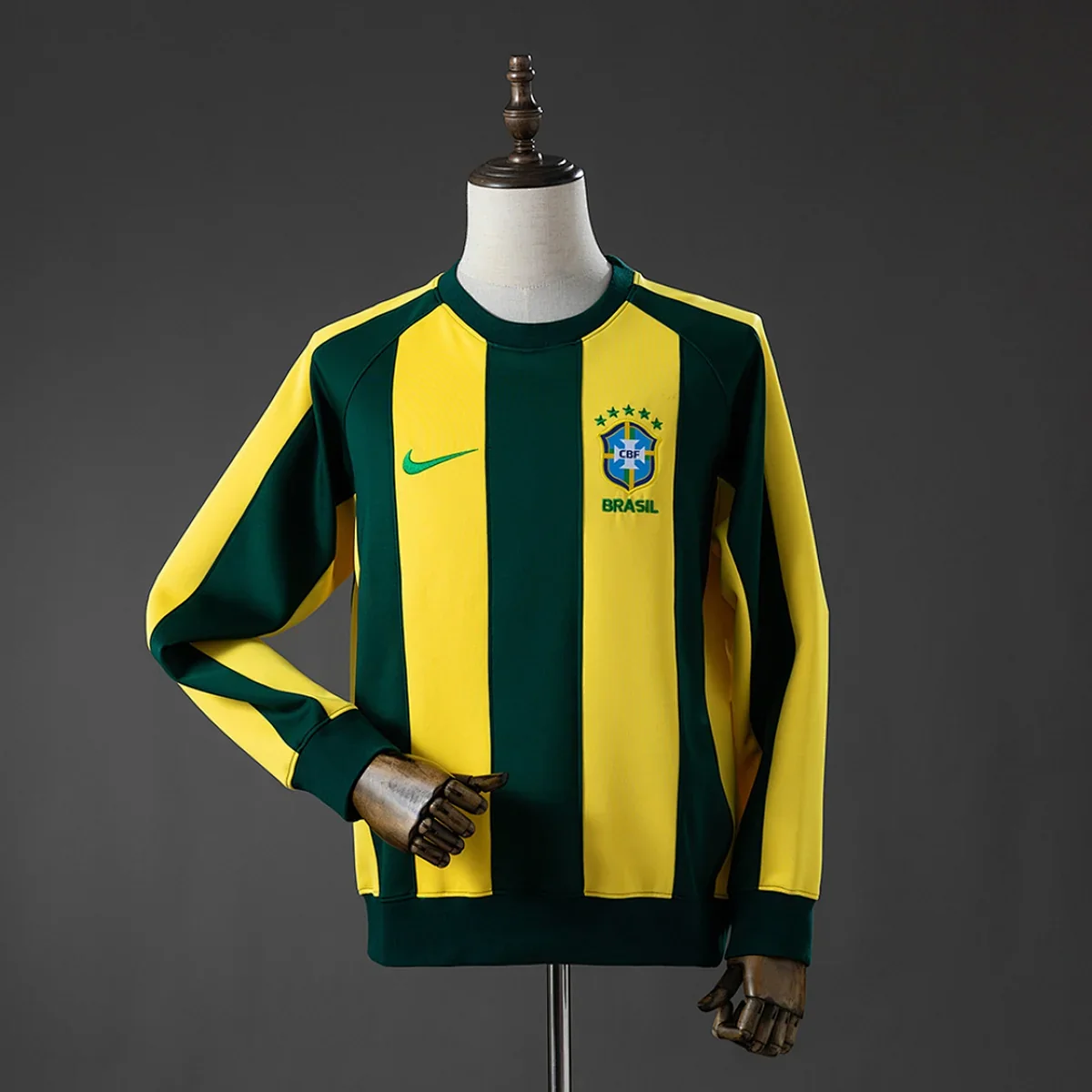 Sudadera Brasil a Rayas Amarillas y Verdes – frontal