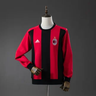Sudadera Milan Cuello Redondo Rayas Rojinegras 2025/26 – frontal