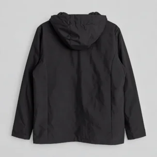 Chaqueta cortavientos Milan negra con capucha – vista posterior del producto