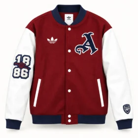 Giacca Arsenal Bordeaux e Bianca Stile College – vista frontale commerciale