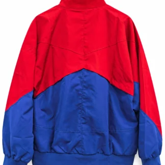 Chaqueta Barcelona Azul y Roja con Cremallera – vista trasera comercial