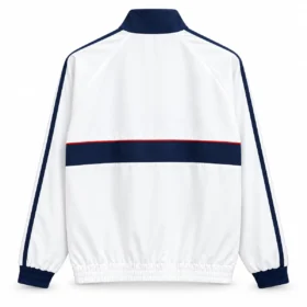 Giacca Bayern Monaco Bianca con Fascia Blu Navy – vista posteriore commerciale