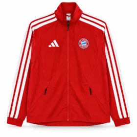 Chaqueta Bayern Múnich Roja con Tres Rayas Blancas – vista frontal comercial
