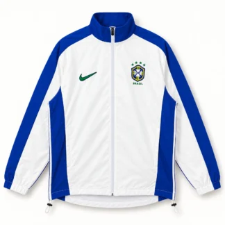 Giacca Brasile 1998 Bianca e Blu con Zip