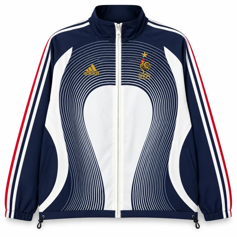 Chaqueta Francia Retro Azul y Blanca 2006 – vista frontal comercial