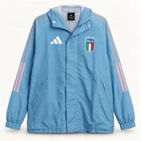 Giacca Italia Azzurra con Cappuccio – vista frontale commerciale