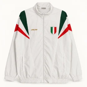 Giacca Italia Bianca con Bande Tricolori – vista frontale commerciale