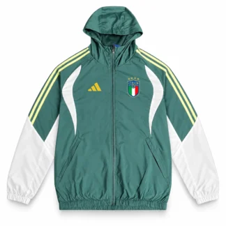 Giacca Italia Verde con Cappuccio
