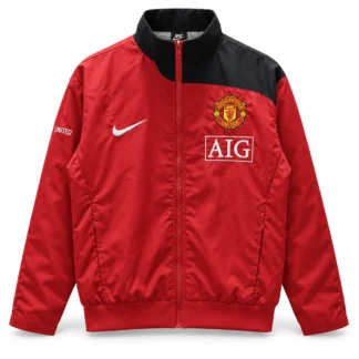 Chaqueta Manchester United Retro Roja AIG 2007/08 – vista frontal comercial