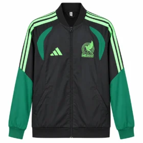 Chaqueta México Negra y Verde con Cremallera – vista frontal comercial