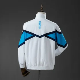 Chaqueta Cortavientos Napoli Blanca con V Celeste 2025/26 — Vista posterior