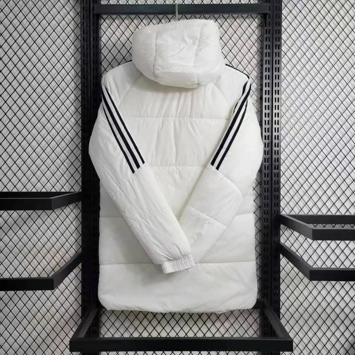 Chaqueta Acolchada Juventus Blanca con Capucha – espalda