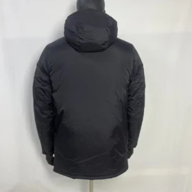 Chaqueta Acolchada Milan Larga Gris Oscuro — Vista posterior