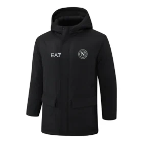 Chaqueta Acolchada Napoli EA7 Larga Negra — Vista frontal
