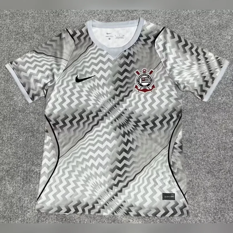 Camiseta Corinthians Blanca y Gris en Zigzag 2026/27 – frontal