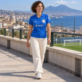 Maglia Napoli Donna 2026/27 Prima – indossata da modello virtuale