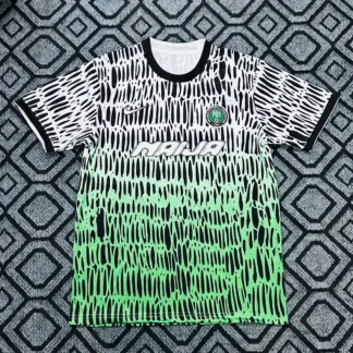 Camiseta Nigeria Blanca y Verde Fluorescente 2026/27 – frontal