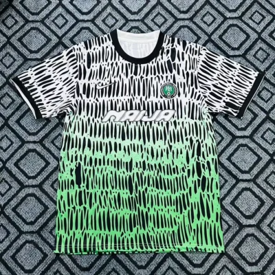 Camiseta Nigeria Blanca y Verde Fluorescente 2026/27