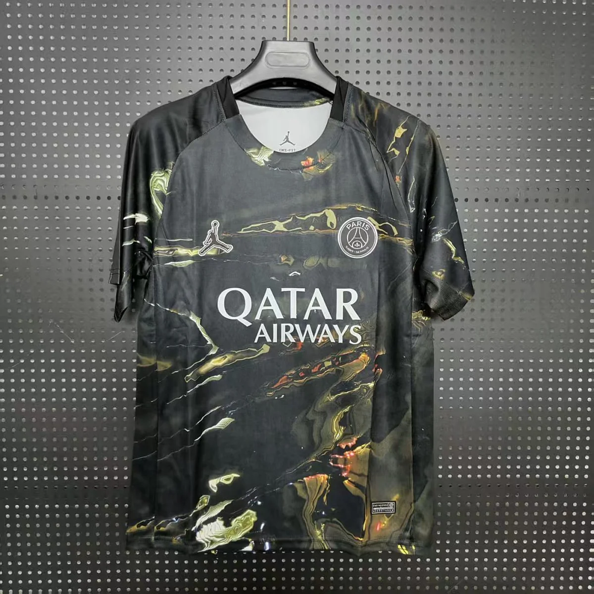 Maglia PSG Nera Marmorizzata Oro 2026/27 – fronte