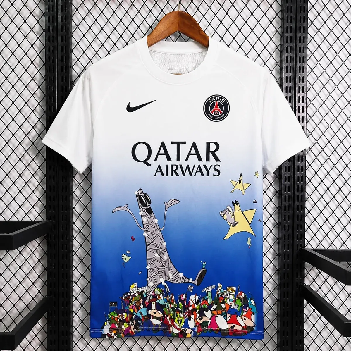 Camiseta PSG Special Back2Back Blanca y Azul – frontal